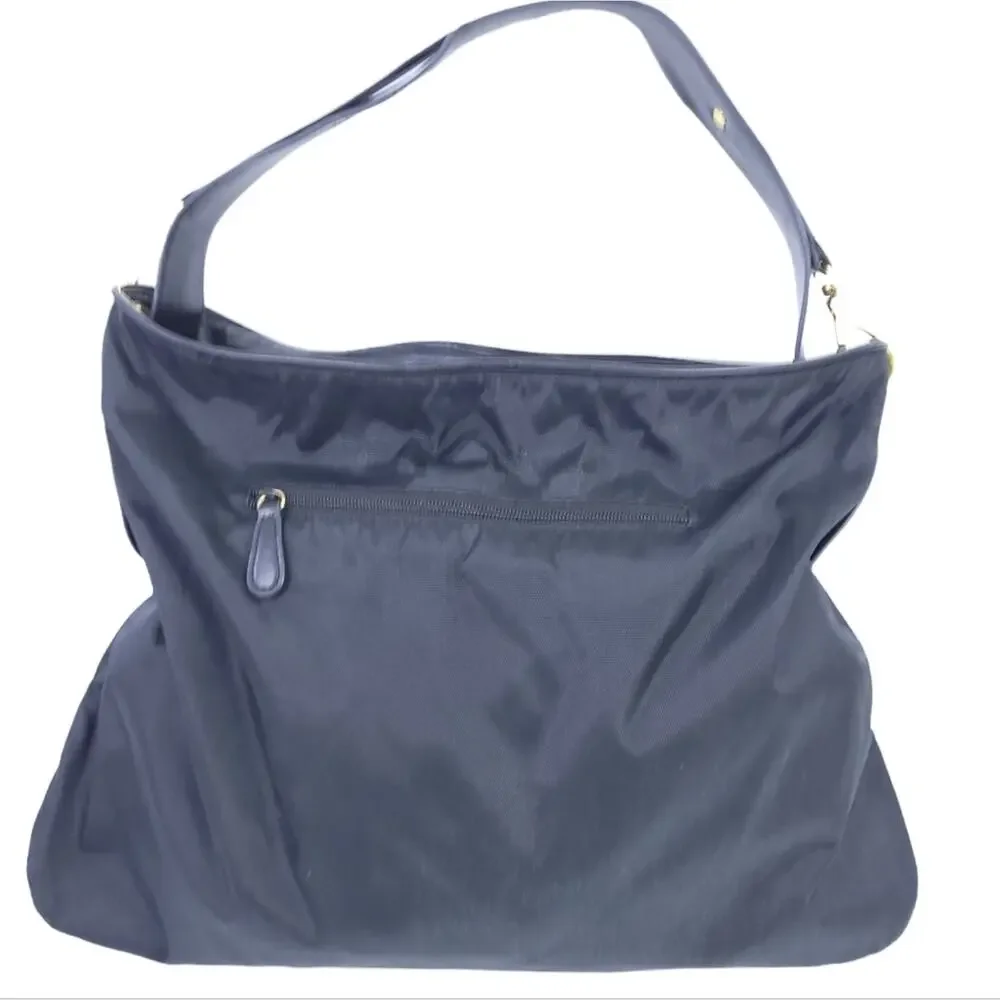 Kenneth Cole Reaction Black Shoulder Bag, Nylon, Gold Hardware, 18